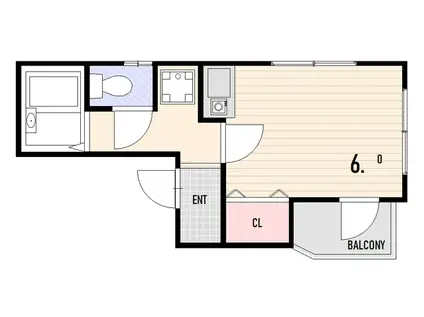 フルール西岡本(1K/4階)の間取り写真