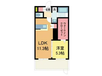ヘーベルガーデン松山町(1LDK/1階)の間取り写真