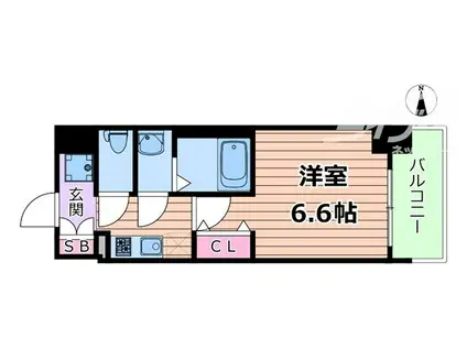 ソルテラスOSAKA千里丘駅前(1K/8階)の間取り写真