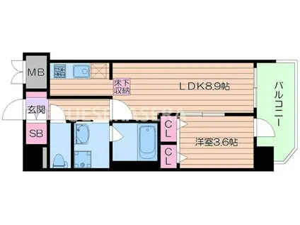 ノース VILLAGE 伍番館(1LDK/7階)の間取り写真