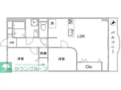 グリーンシティあざみ野(2LDK/1階)の間取り写真