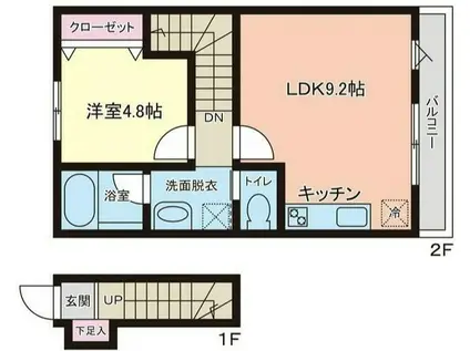 PREMORY名取駅前(1LDK/2階)の間取り写真