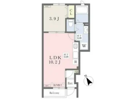 カプラン花田I(1LDK/1階)の間取り写真