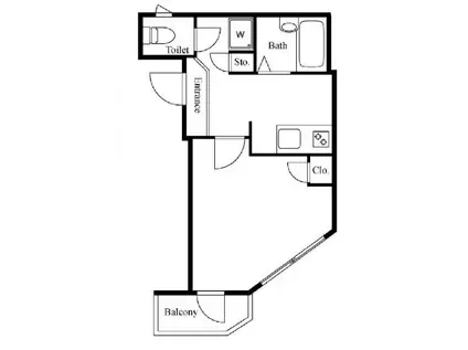 クルークアインス東陽町(1K/2階)の間取り写真