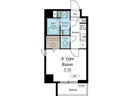 リブリプラチナ(1K/6階)の間取り写真