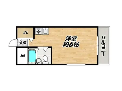 プロスピリティー住吉(ワンルーム/4階)の間取り写真