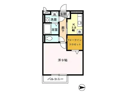 グランシャリオ21(1K/3階)の間取り写真