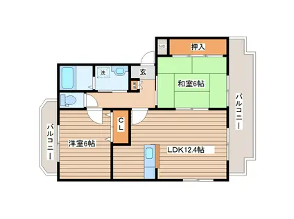 HAUSE.A.DORF.ラベンデル(2LDK/1階)の間取り写真