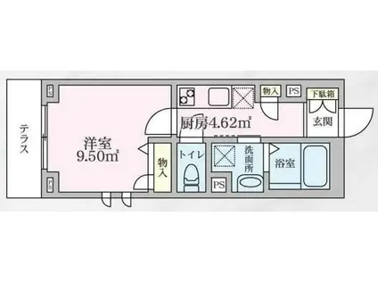 ロータスハウス22(1K/1階)の間取り写真