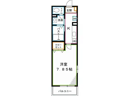 YOU友マンション(1K/4階)の間取り写真