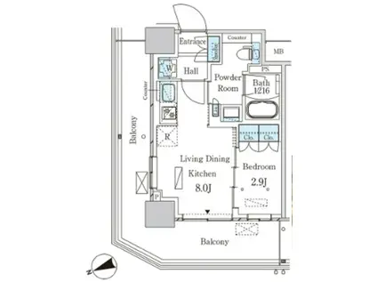 パークアクシス大塚ステーションゲートタワー(1LDK/16階)の間取り写真