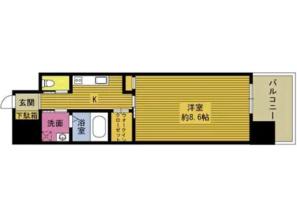 HOUZZ(1K/8階)の間取り写真