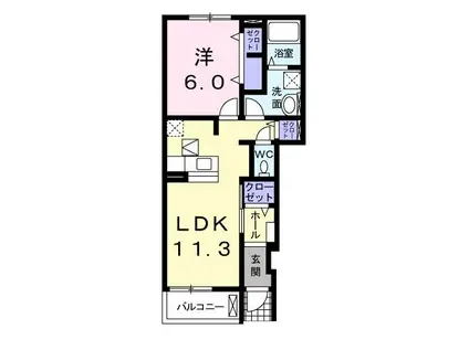 イースト N(1LDK/1階)の間取り写真