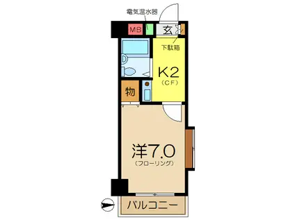 サンヒルズ上大岡A棟(1K/3階)の間取り写真