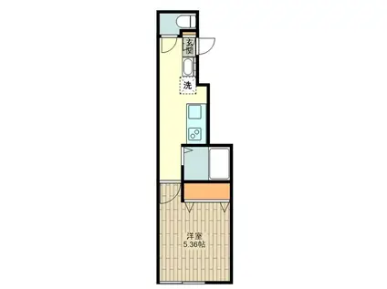 ソルナクレイシア三鷹(1K/1階)の間取り写真