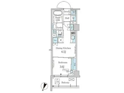 パークアクシス西馬込(1DK/4階)の間取り写真