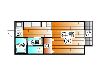 アステ広野(1K/2階)の間取り写真