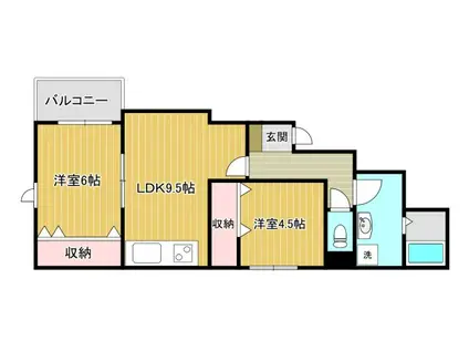 HEALING GRACE(2LDK/2階)の間取り写真