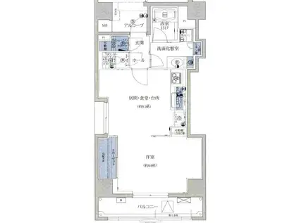 アイムズ芝大門(1LDK/12階)の間取り写真