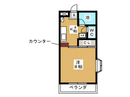 クリームハイツ(1K/2階)の間取り写真