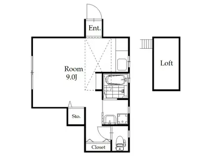 コーポモアナ(ワンルーム/2階)の間取り写真