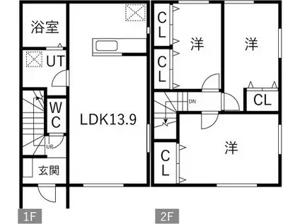 グラン・ファミリアD(3LDK/1階)の間取り写真