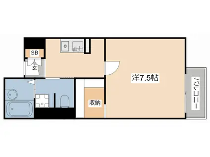 エスポワール加西(ワンルーム/3階)の間取り写真