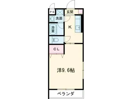 グリシーヌ(1K/2階)の間取り写真