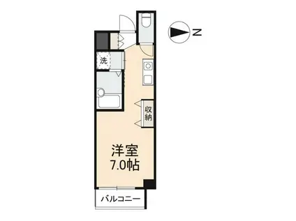 ディアコート栗林(ワンルーム/8階)の間取り写真