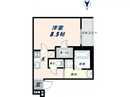 フジパレス東今里I番館(1K/3階)の間取り写真