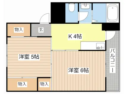 ヴィラナリー南小足I(2K/5階)の間取り写真