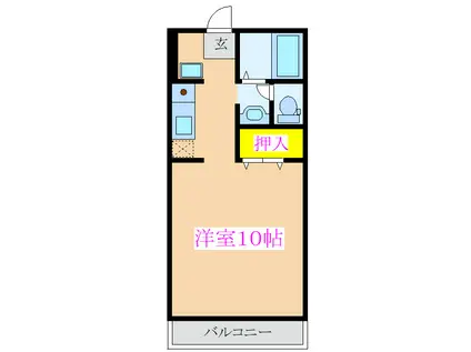 フェニックス笠之原 A棟(1K/2階)の間取り写真