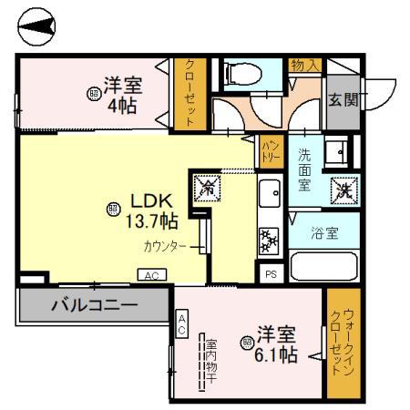 LA MAISON 青木町1(2LDK/3階)の間取り写真