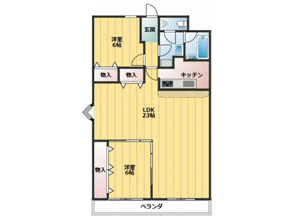 Mスタジアム(2LDK/5階)の間取り写真