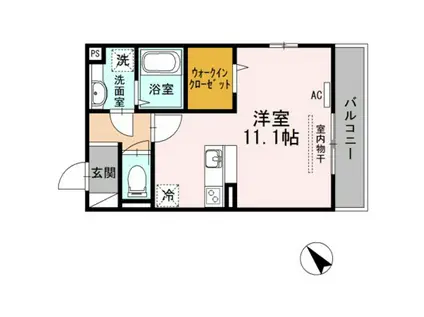 ＪＲ山陽本線 西条駅(広島) 徒歩31分 3階建 築11年(ワンルーム/3階)の間取り写真