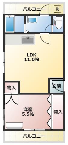 第2三協ビル(1LDK/2階)の間取り写真