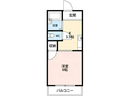 ハイツリバーイーストII(1K/1階)の間取り写真