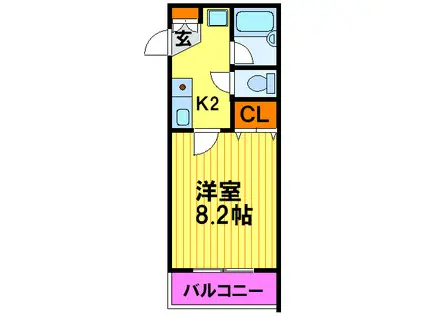 サイレンス押小路(1K/3階)の間取り写真