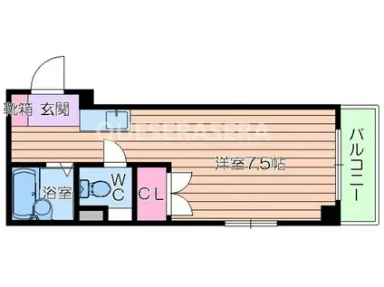 ロイヤルハイツ別所(ワンルーム/3階)の間取り写真