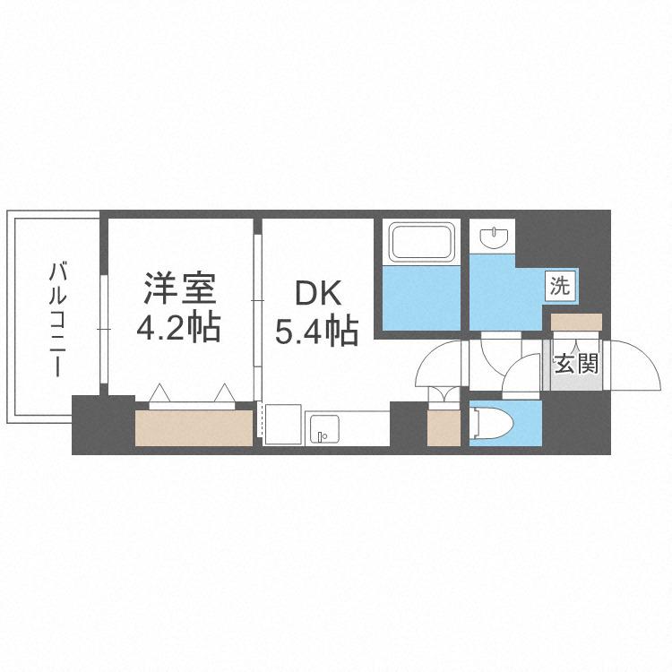 メルディア大正D.C(1DK/6階)の間取り写真