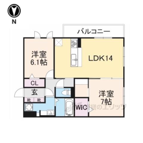 グランシャリオ(2LDK/3階)の間取り写真