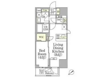 ジオエント池袋(1LDK/12階)の間取り写真