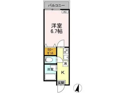 MODERN PALAZZO 文教東(1K/1階)の間取り写真