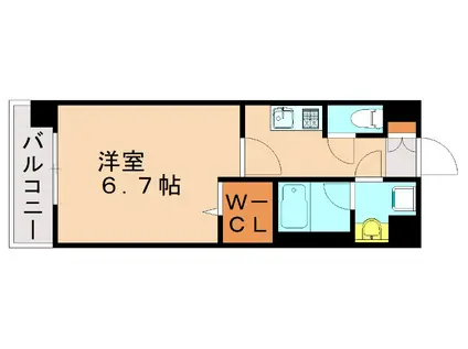 エンクレスト博多LIBERTY(1K/14階)の間取り写真