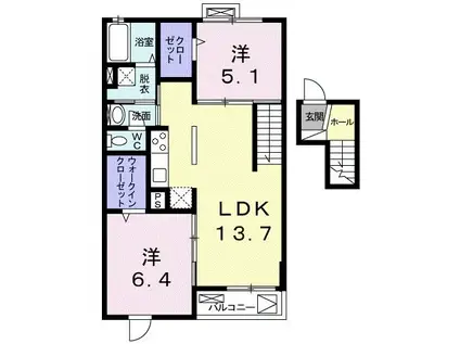 ティン・グローブIII(2LDK/4階)の間取り写真