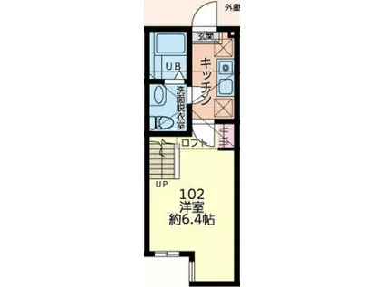 フルムーン(1K/1階)の間取り写真