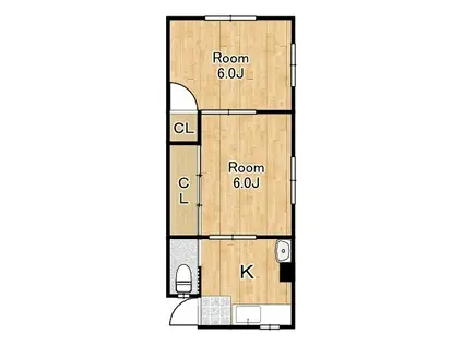 平尾パークハイツ(2DK/3階)の間取り写真