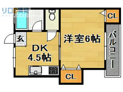 サン・ヒルズ(1DK/4階)の間取り写真