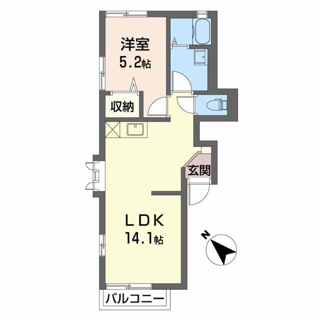 プランドールM(1LDK/1階)の間取り写真