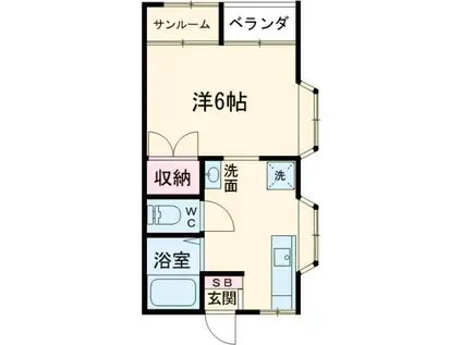 エスメラルダ(1K/1階)の間取り写真